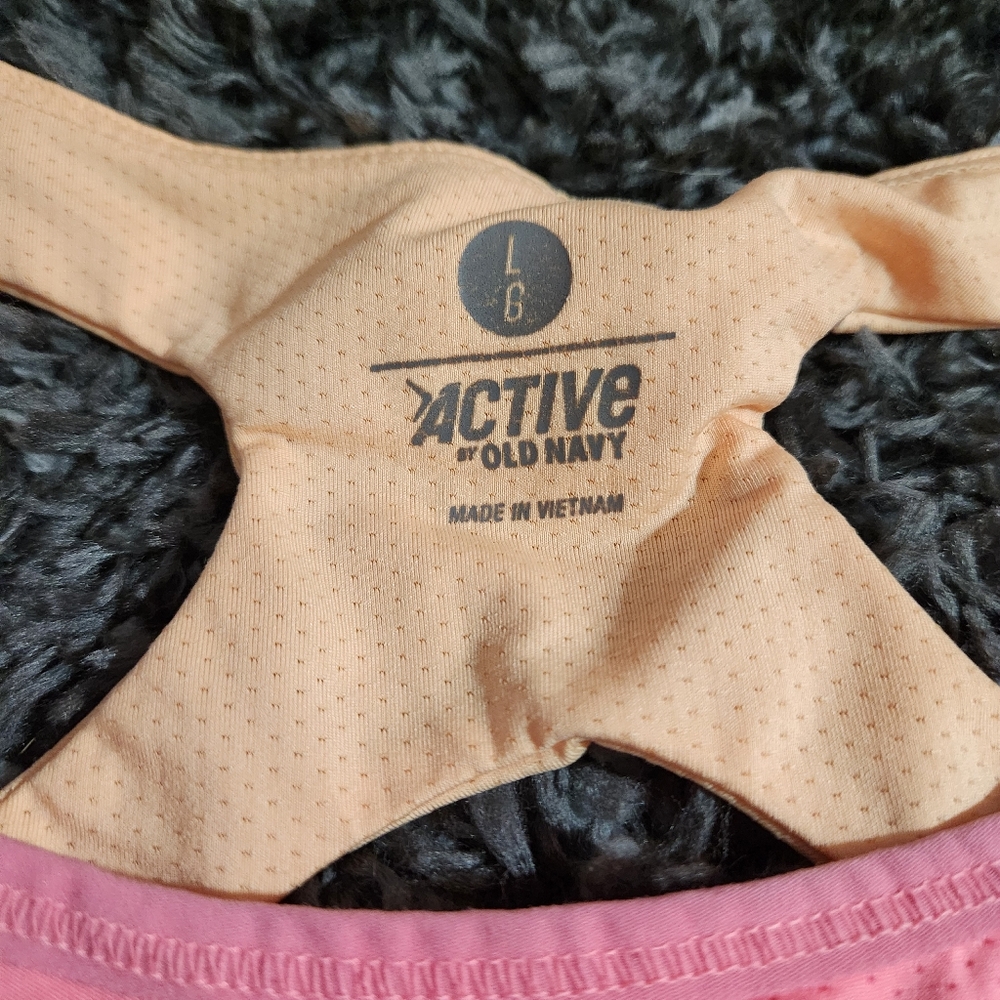 Active USA Coral and Peach Sports Bra - Picture 3 of 3